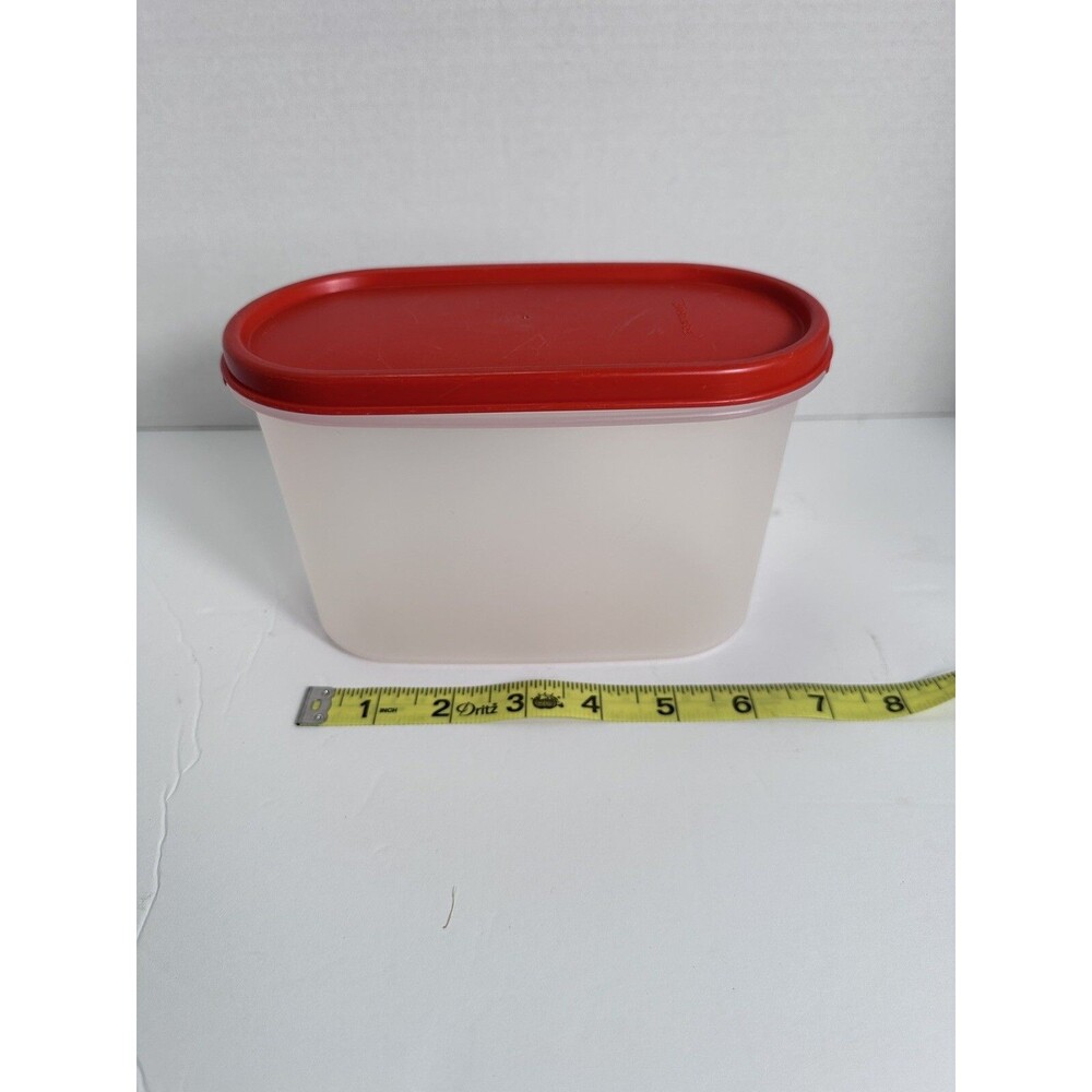 Vintage Tupperware Modular Mate Container 4 3/4 Cup 1612-1 Red Lid 1616-7